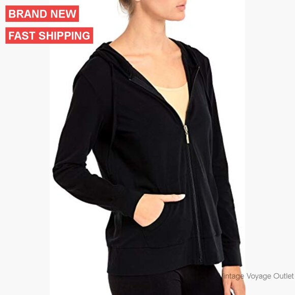 Thin Cotton Zip Up Hoodie Jacket with Pockets - Picture 4 of 4